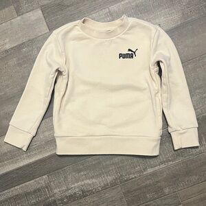 Puma Off-White Pullover Sweatshirt with Black Logo